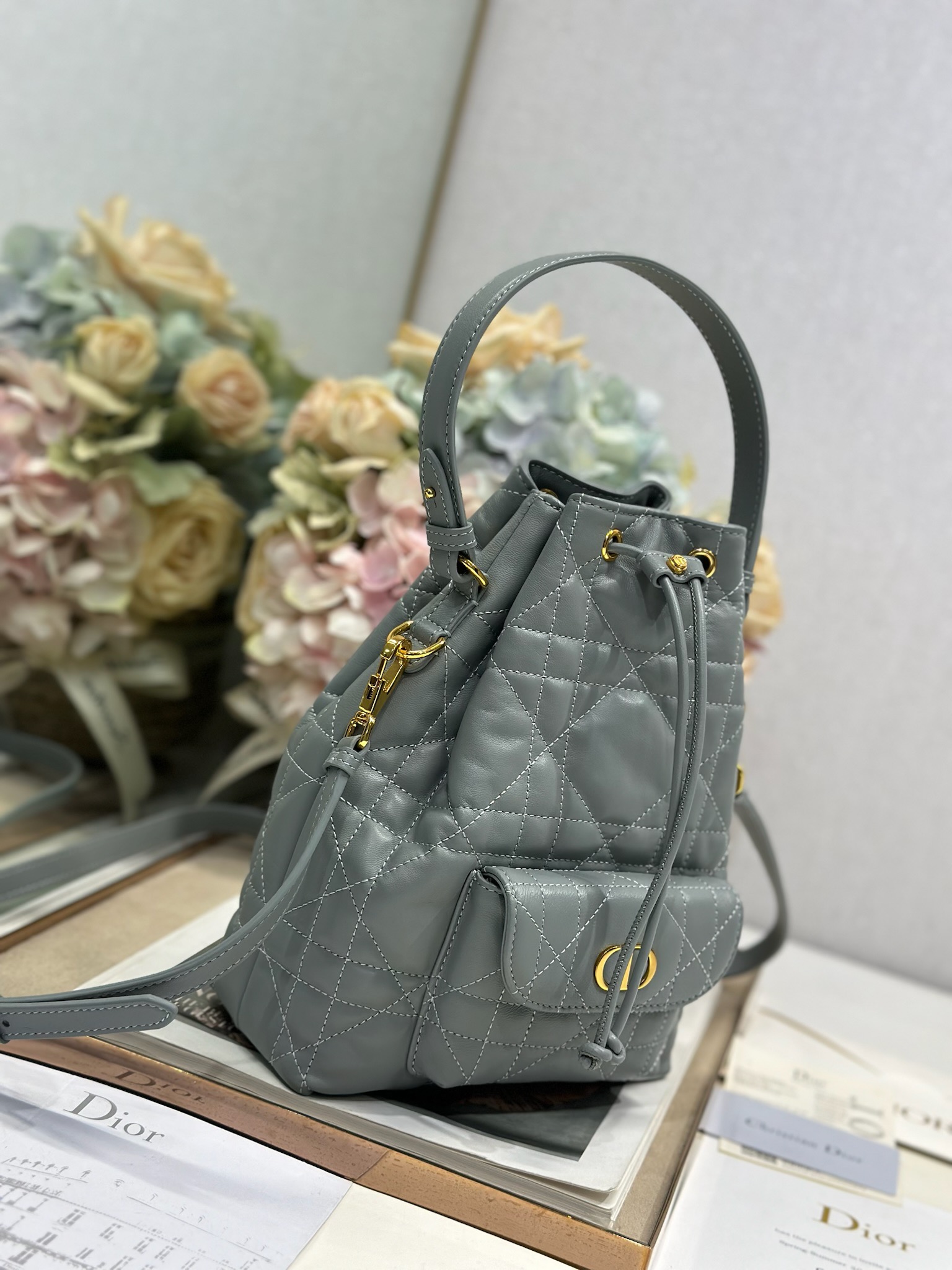 Small Dior Caro Bucket Bag