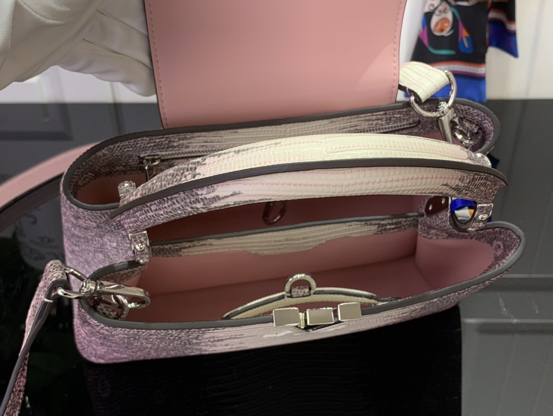 LV Capucines BB Lizard Print Handbag