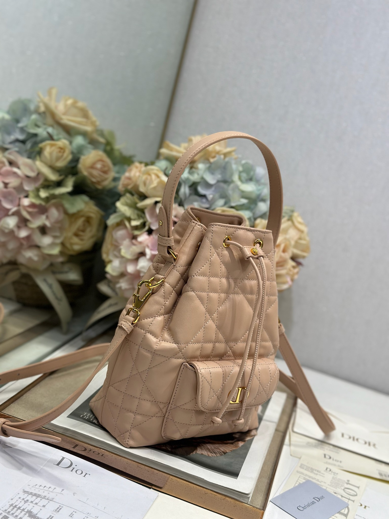 Small Dior Caro Bucket Bag