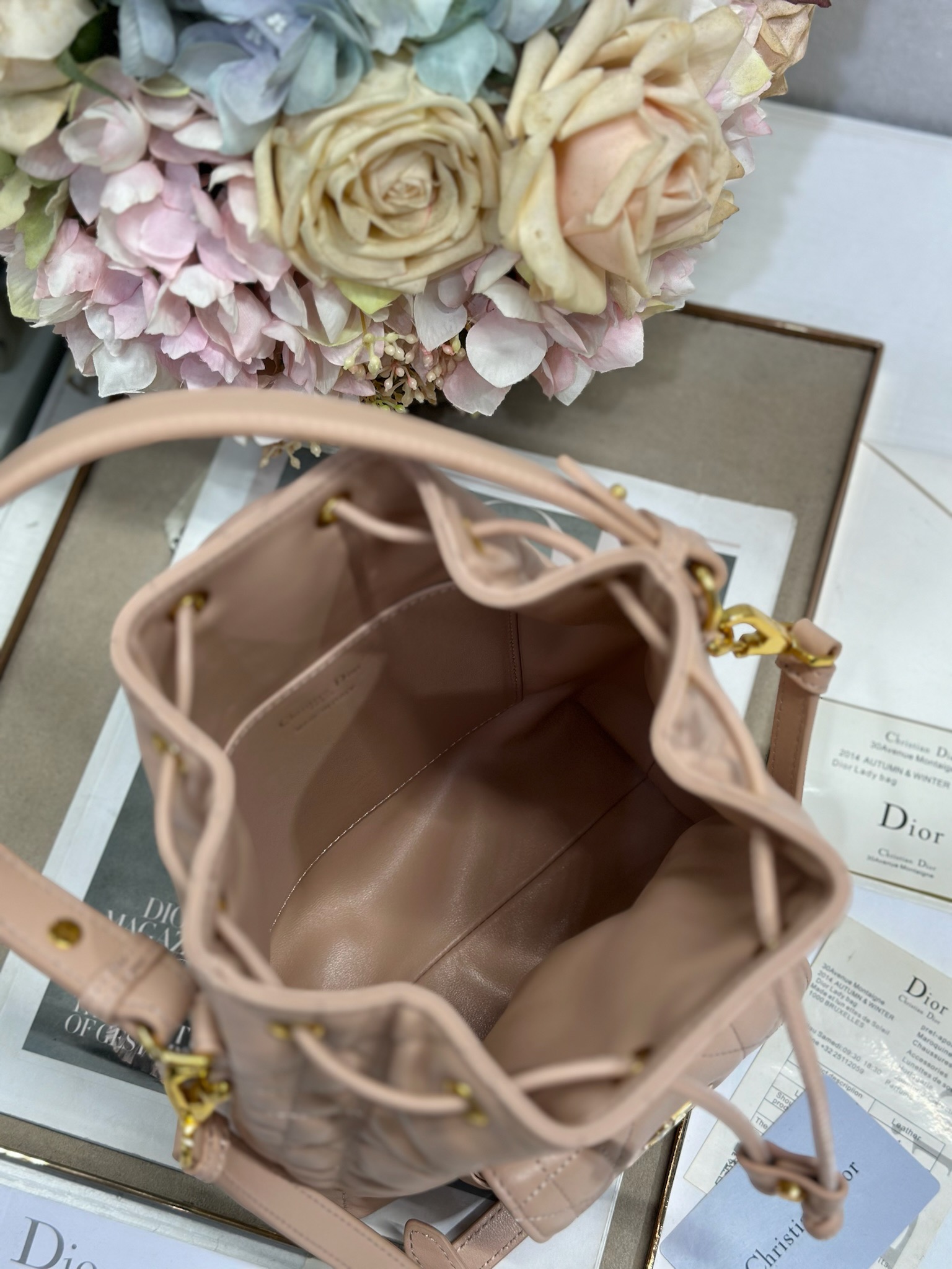 Small Dior Caro Bucket Bag