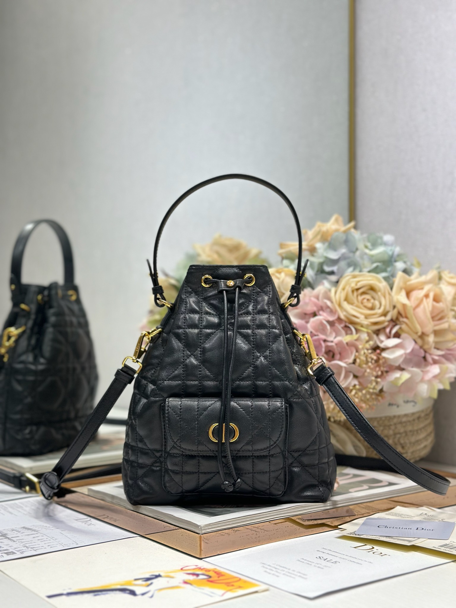 Small Dior Caro Bucket Bag