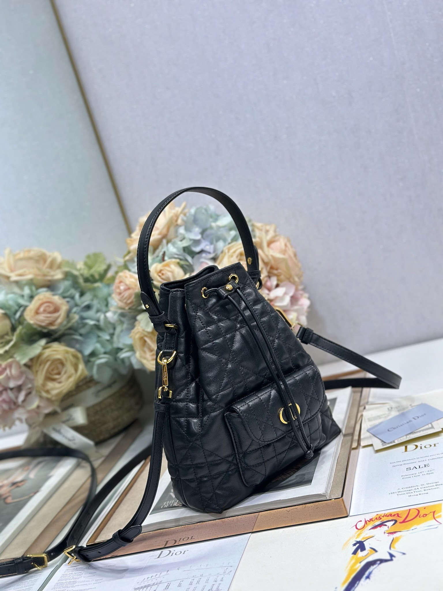Small Dior Caro Bucket Bag