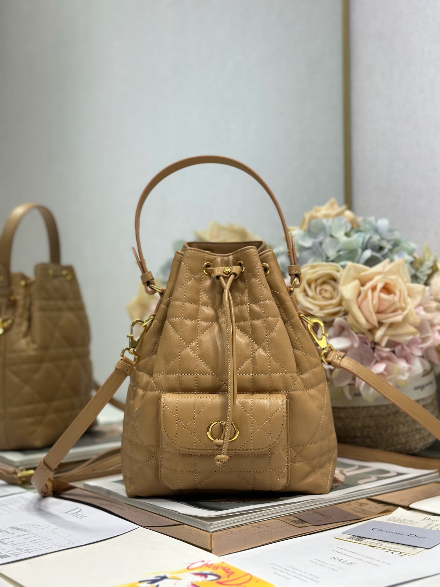 Small Dior Caro Bucket Bag