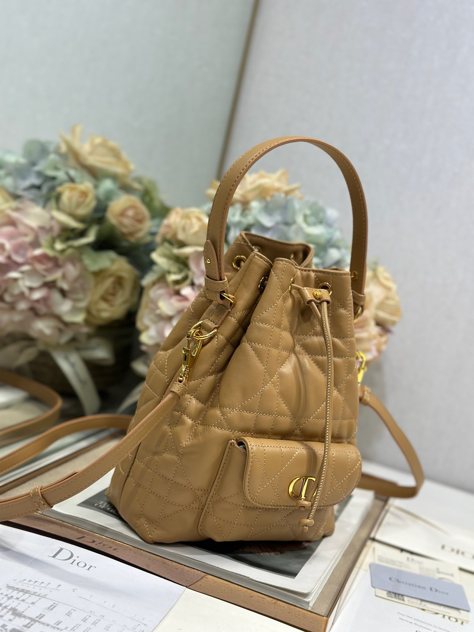 Small Dior Caro Bucket Bag