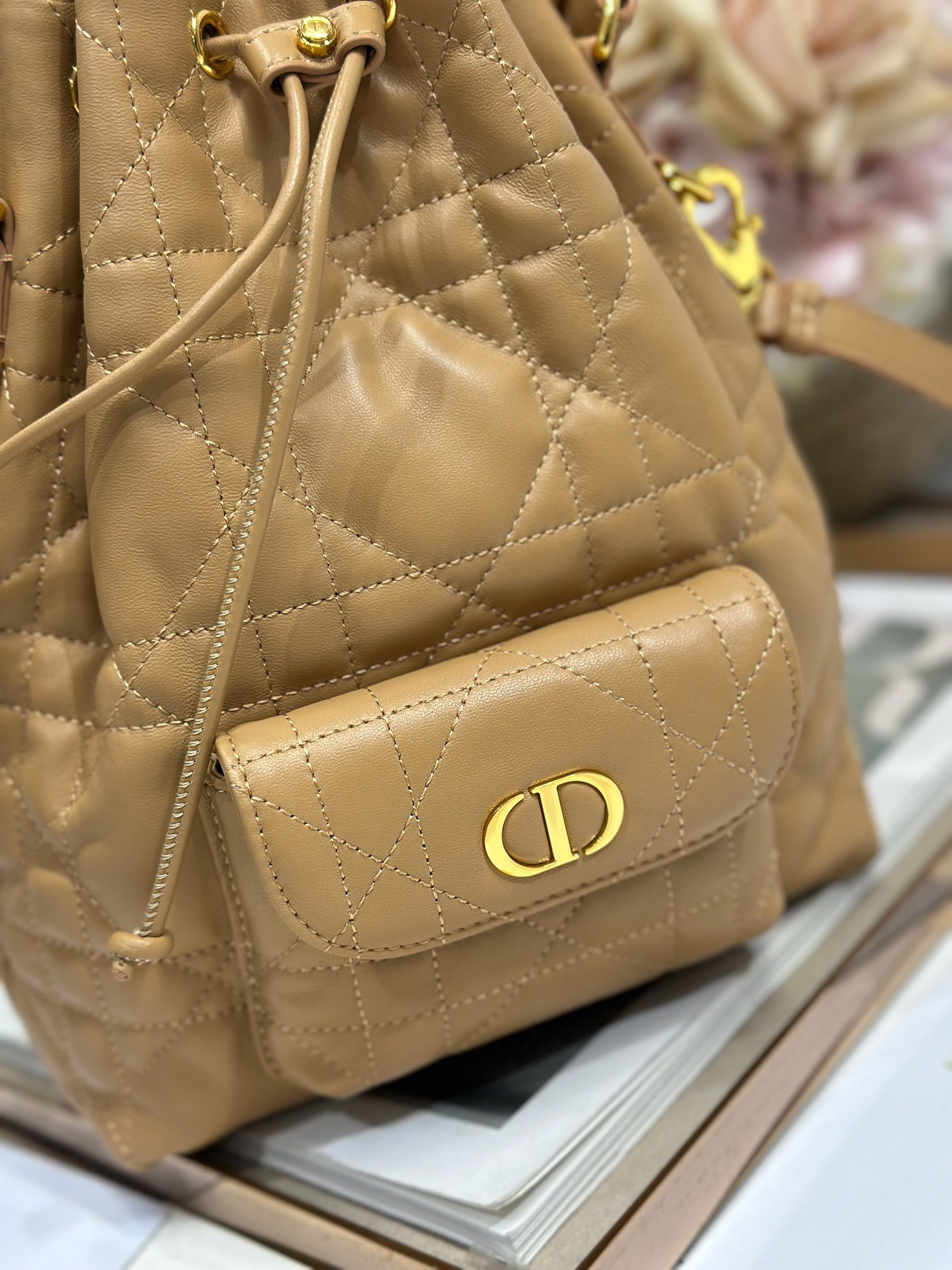 Small Dior Caro Bucket Bag