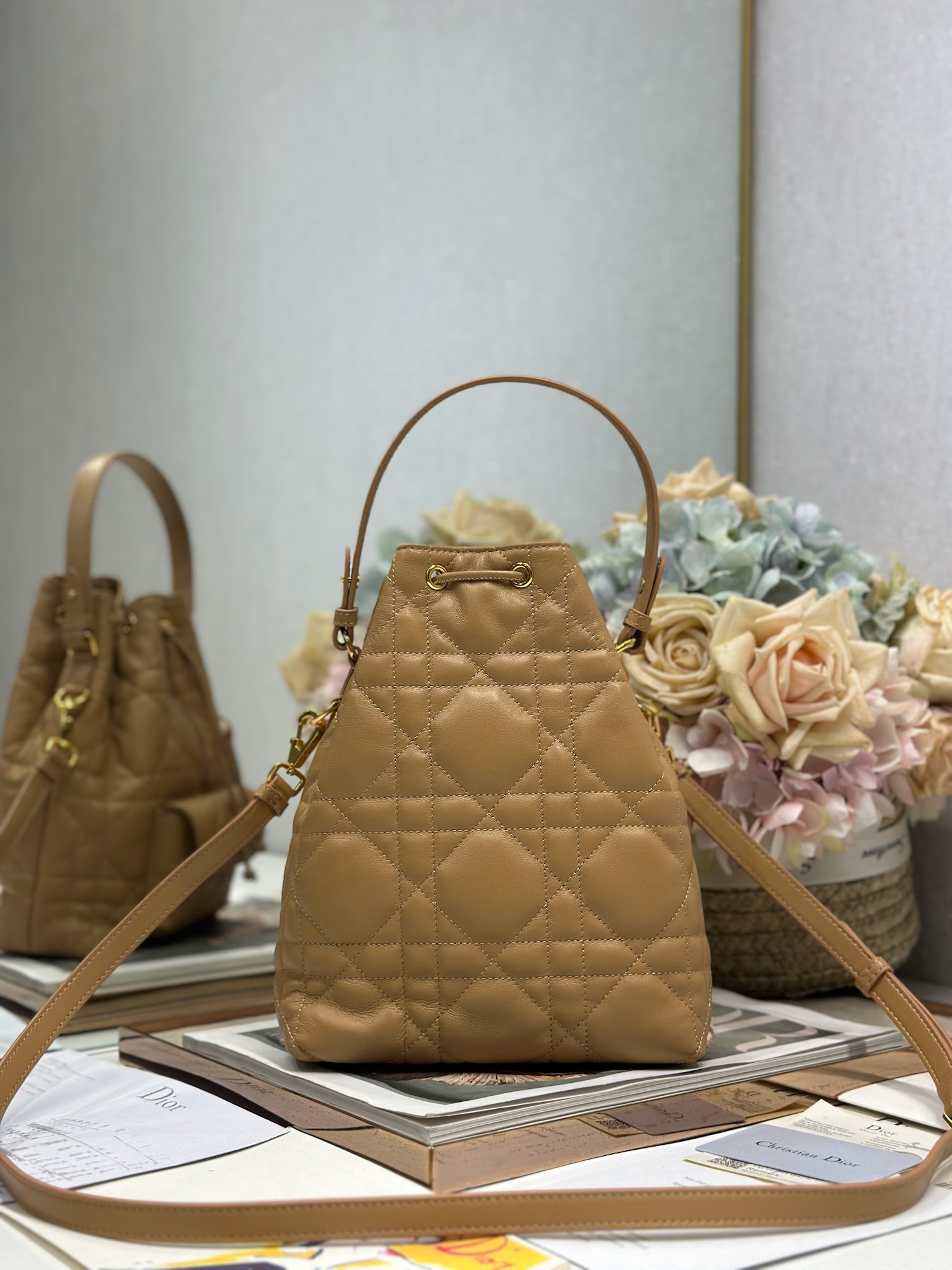 Small Dior Caro Bucket Bag